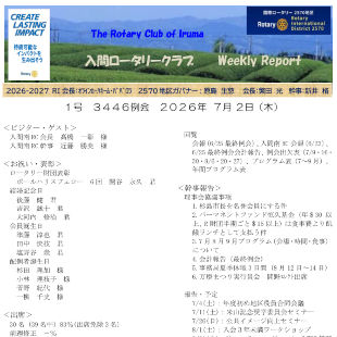 クラブ週報のイメージ